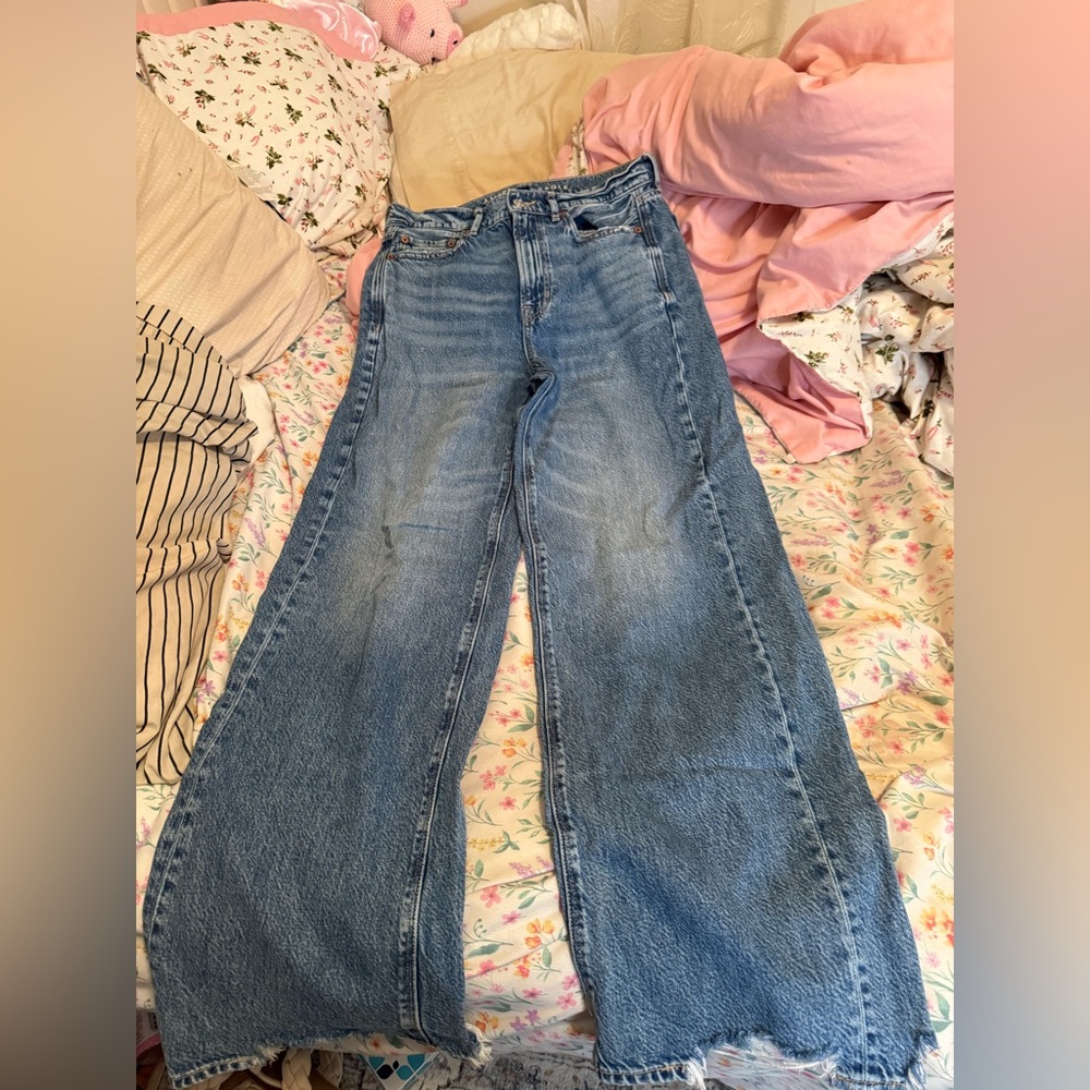 American Eagle Outfitters Blue wide leg jeans